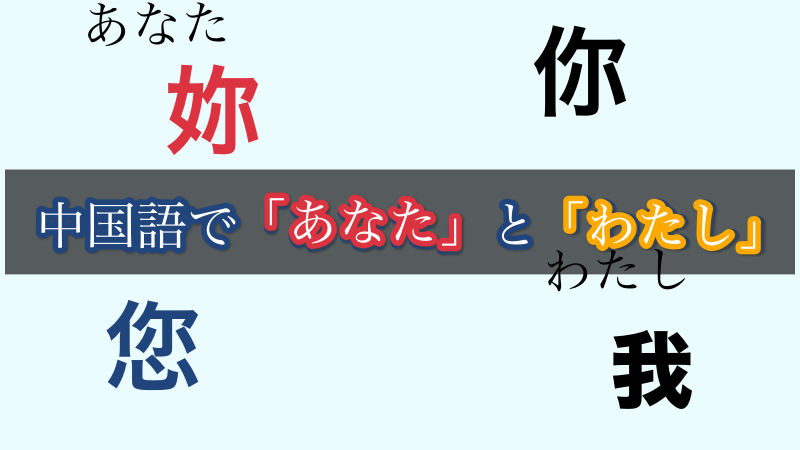 中国語で あなた と わたし の表現方法を伝授する にいはお